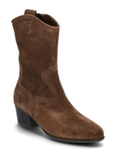 Mid Boot Shoes Boots Ankle Boots Ankle Boots With Heel Brown Gabor