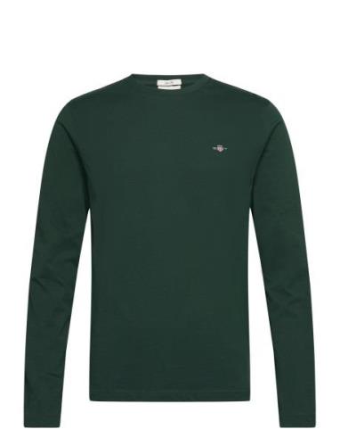 Slim Shield Ls T-Shirt Tops T-shirts Long-sleeved Green GANT