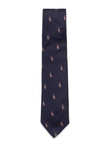 Polo Pony Silk Tie Solmio Kravatti Blue Polo Ralph Lauren