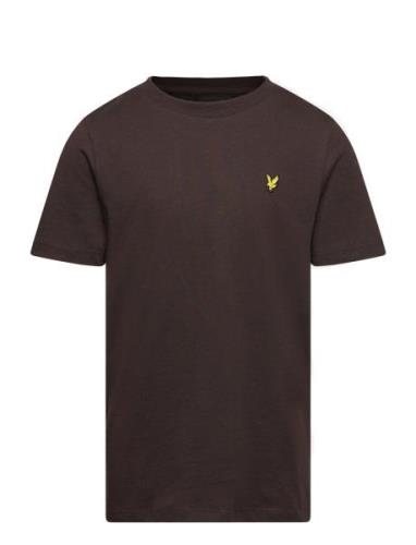 Plain T-Shirt Tops T-shirts Short-sleeved Brown Lyle & Scott