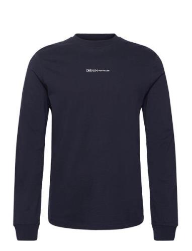 Rounded Hem Longsleeve Tops T-shirts Long-sleeved Navy Tom Tailor