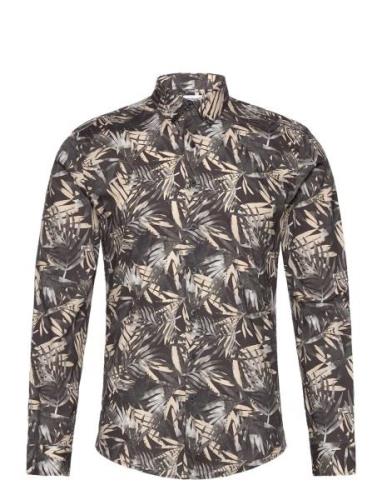 Aop Superflex Shirt L/S Tops Shirts Casual Grey Lindbergh