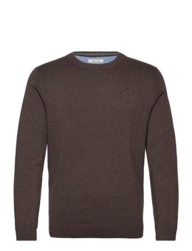 Basic Crewneck Knit Tops Knitwear Round Necks Brown Tom Tailor