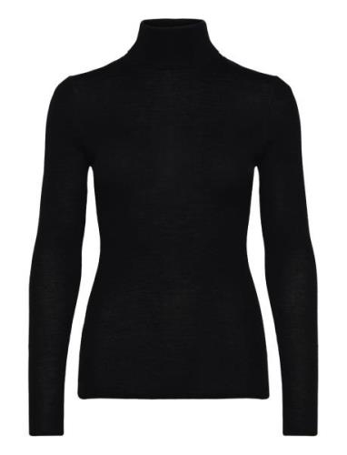 Quinn Thin Turtleneck Wool Top Tops Knitwear Jumpers Black Malina