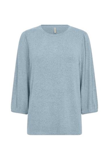 Sc-Biara Tops Blouses Long-sleeved Blue Soyaconcept