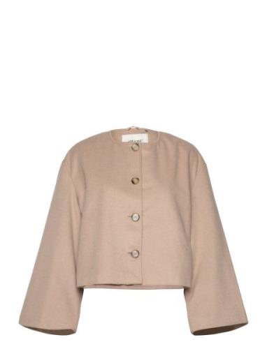 Vmlili Ls Short Jacket Vma Villakangastakki Beige Vero Moda