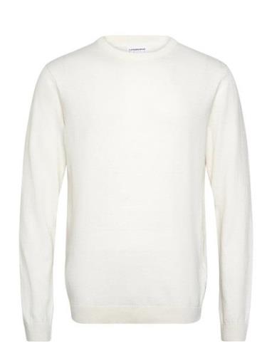 100% Recycle Knit Round Neck Tops Knitwear Round Necks White Lindbergh