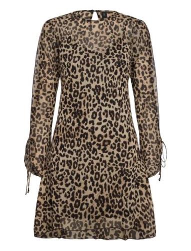 Short Leopard-Print Dress Lyhyt Mekko Brown Mango