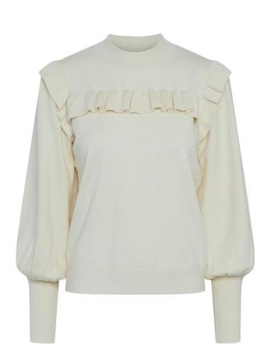 Yasjum Ls Knit Pullover S. Noos Tops Knitwear Jumpers White YAS