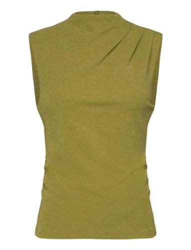 Slfmarwa Sl High Neck Top Tops Blouses Sleeveless Khaki Green Selected...