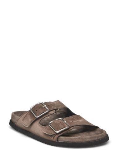 Blake Sandal - Earth Suede Matalapohjaiset Sandaalit Brown Garment Pro...