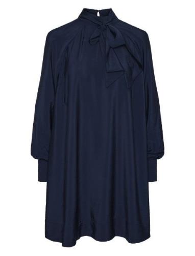 Yasnira Ls Dress S. Polvipituinen Mekko Navy YAS