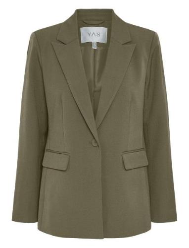 Yaslikka Ls Blazer S. Noos Blazers Single Breasted Blazers Khaki Green...