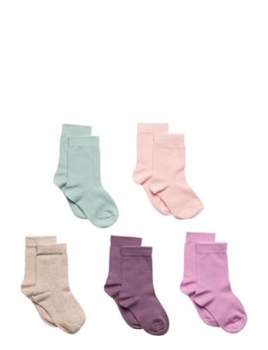 Sock 5 P Sg Plain Sukat Multi/patterned Lindex