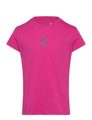 Floral Big Pony Cotton Jersey Tee Tops T-shirts Short-sleeved Pink Ral...