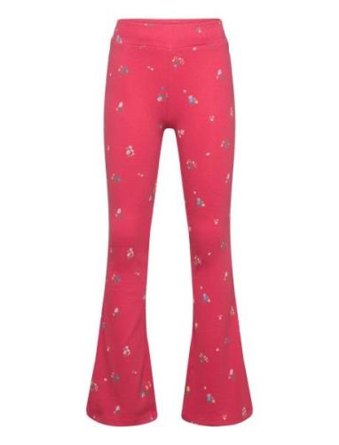 Tnliv Flared Rib Pants Bottoms Leggings Red The New