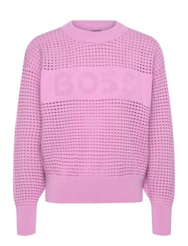 C_Fhein Tops Knitwear Jumpers Pink BOSS