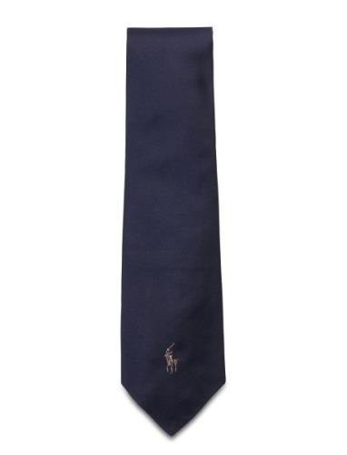 Polo Pony Silk Repp Tie Solmio Kravatti Navy Polo Ralph Lauren