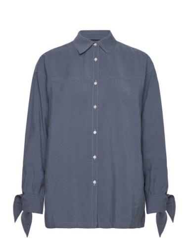 Jessie Blouse Tops Blouses Long-sleeved Blue Lexington Clothing