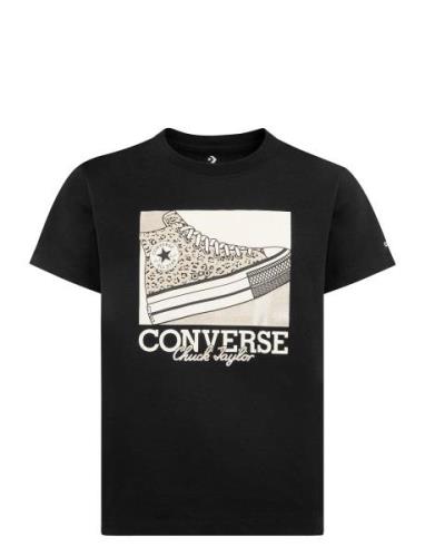 Converse Leopard Sneaker Tee Tops T-shirts Short-sleeved Black Convers...