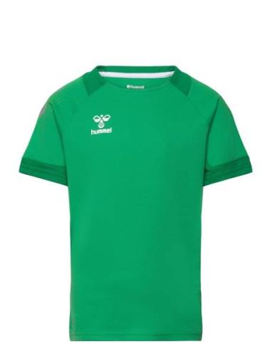 Hmllead S/S Poly Jersey Kids Tops T-shirts Short-sleeved Green Hummel