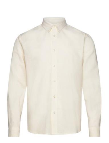 Cotton / Linen Shirt L/S Tops Shirts Casual Cream Clean Cut Copenhagen