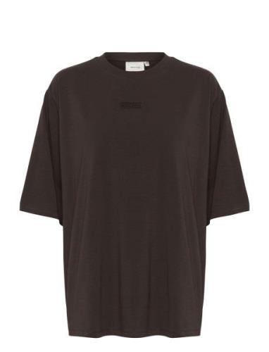 Samigz Emb Tee Tops T-shirts & Tops Short-sleeved Brown Gestuz