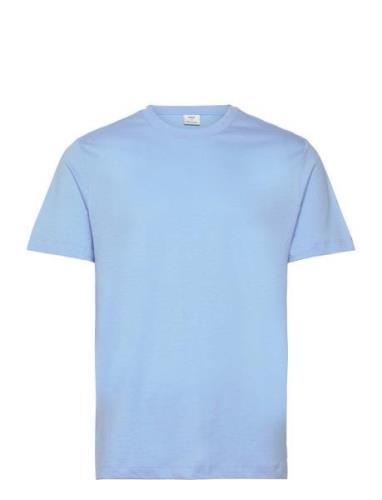 Basic Cotton Stretch T-Shirt Tops T-shirts Short-sleeved Blue Mango