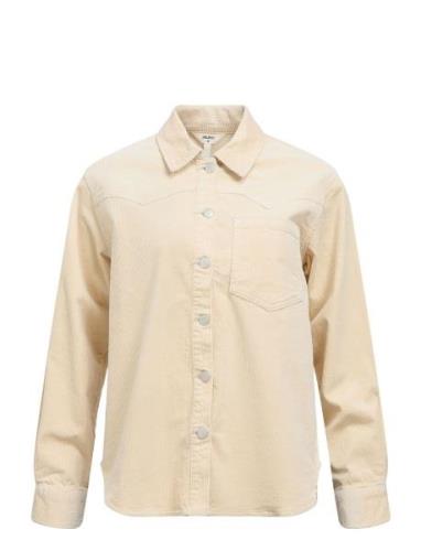 Objliva L/S Lo Corduroy Shirt 135 Tops Shirts Long-sleeved Beige Objec...