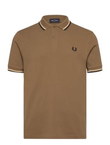 Twin Tipped Fp Shirt Tops Polos Short-sleeved Brown Fred Perry