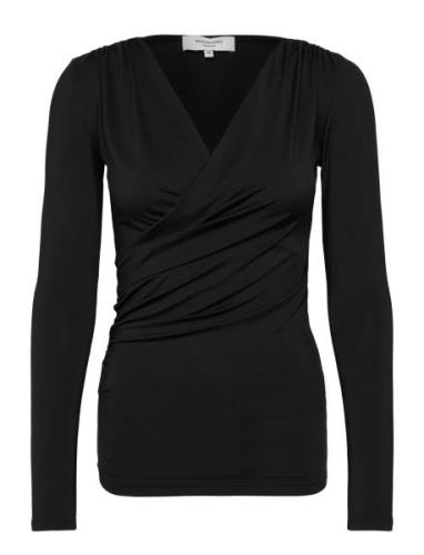 Rwsbillie Ls V-Neck Tops T-shirts & Tops Long-sleeved Black Rosemunde