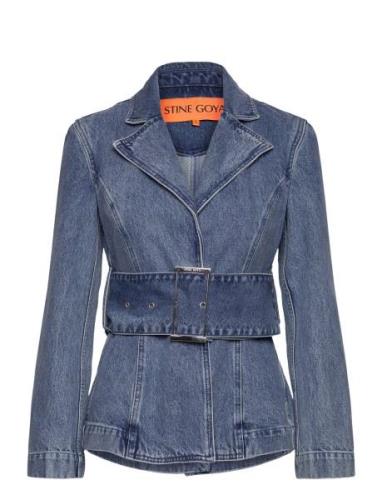 Belted Tailored Jacket , 2251 Denim Farkkutakki Denimtakki Blue STINE ...