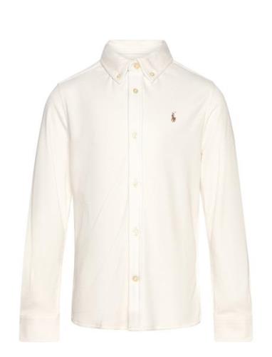 Cotton Interlock Shirt Tops Shirts Long-sleeved Shirts White Ralph Lau...