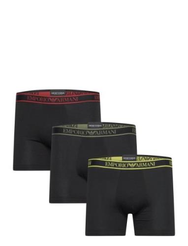 Men's Knit 3-Pack Boxer Bokserit Black Emporio Armani