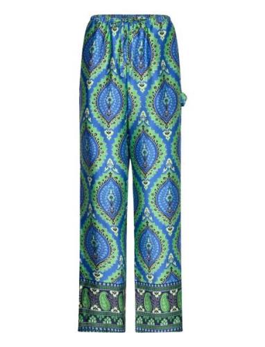 Sally Pants Bottoms Trousers Wide Leg Blue Noella