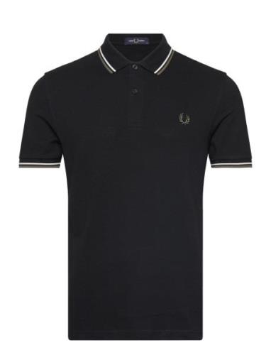 Twin Tipped Fp Shirt Tops Polos Short-sleeved Black Fred Perry