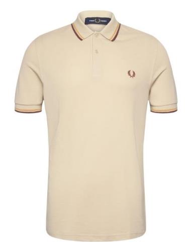 Twin Tipped Fp Shirt Tops Polos Short-sleeved Cream Fred Perry