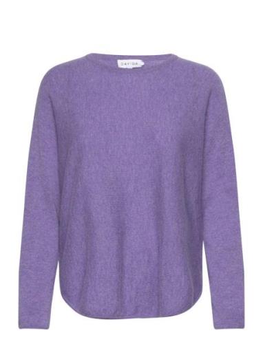 Curved Sweater Tops Knitwear Jumpers Purple Davida Cashmere