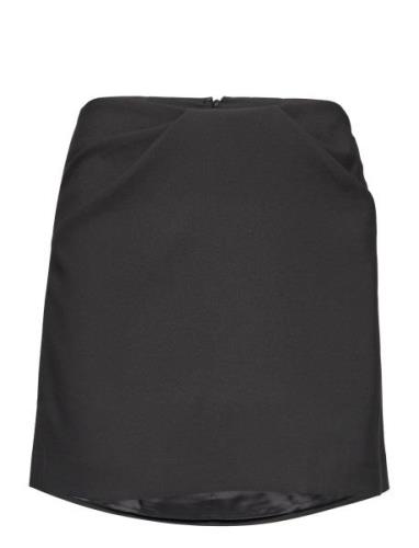 Pleat Miniskirt Lyhyt Hame Black Mango