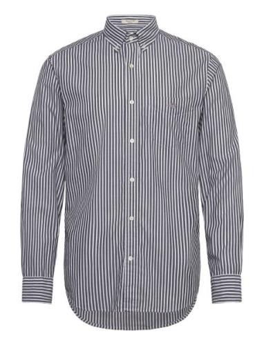 Reg Classic Poplin Stripe Shirt Tops Shirts Casual Black GANT