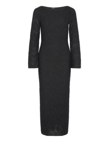 Textured Dress Maksimekko Juhlamekko Black Gina Tricot