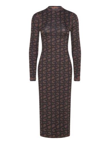 Pullover Long Sleeve Midi Dress, 22 Polvipituinen Mekko Brown STINE GO...