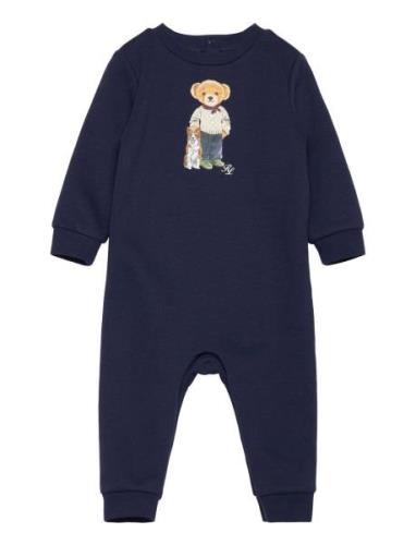 Polo Bear Fleece Coverall Pitkähihainen Body Navy Ralph Lauren Baby