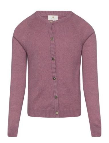 Tneve Glitter Cardigan Tops Knitwear Cardigans Purple The New