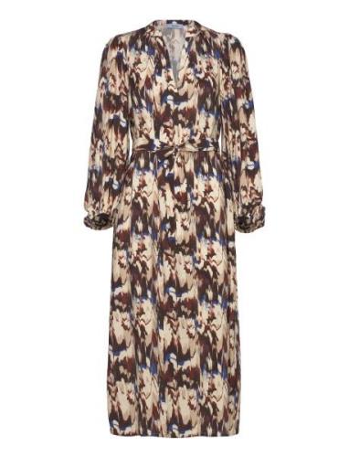 Mscassandra Midi Dress Polvipituinen Mekko Brown Minus