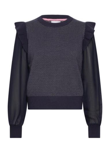 Numagnolia W/O Emb Pullover Tops Knitwear Jumpers Black Nümph