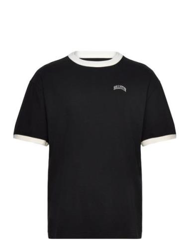 Hco. Guys Graphics Tops T-shirts Short-sleeved Black Hollister