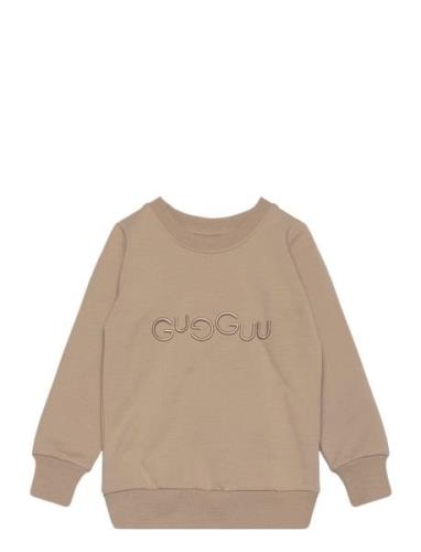 Logo Sweatshirt Tops Sweat-shirts & Hoodies Sweat-shirts Beige Gugguu