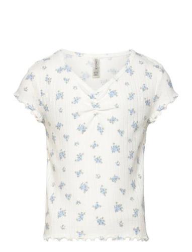 Top V Neck Pointelle Pyjamasetti Pyjama White Lindex