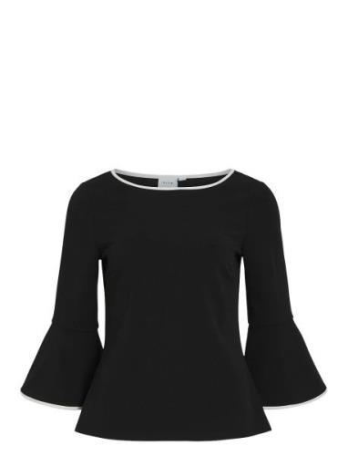 Visola 3/4 O-Neck Contrast Top/Ka Tops T-shirts & Tops Long-sleeved Bl...